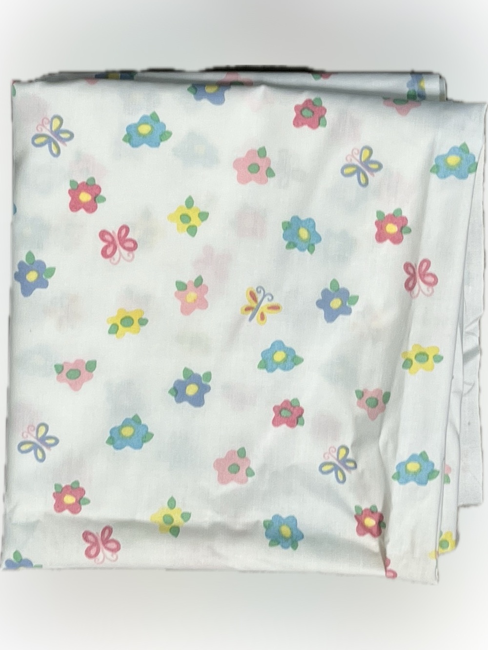 💥 Vintage Fabric Panel Floral Butterflies Cotton Multicolor Art Craft Sewing DIY